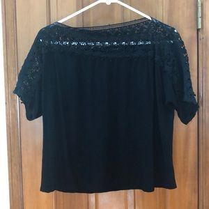 Lace Black T Shirt